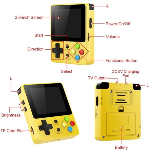 LDK Game Handheld Konsole Funktionen Tasten Bedienelemente