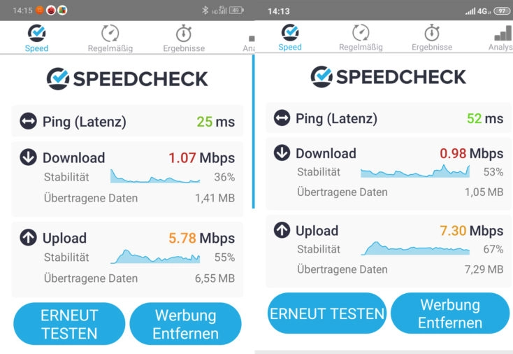 Lenovo Z6 Lite LTE Speedtest vs Mi 8 Lite