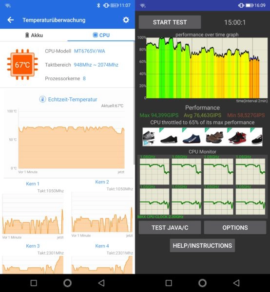 Ulefone Power 6 Temperatur Drosselung