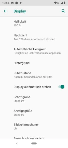 Cubot X20 Pro Displayeinstellungen