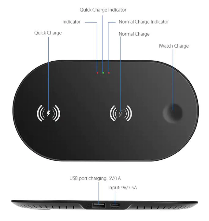 WK-007 wireless multi-charger pad Aufbau erklärt.