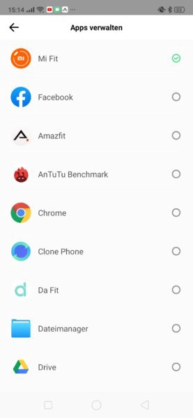 Huami Amazfit App Benachrichtigungen