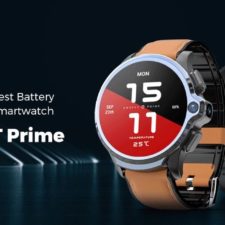 Kospet Prime 4G Smartwatch mit Lederarmband.