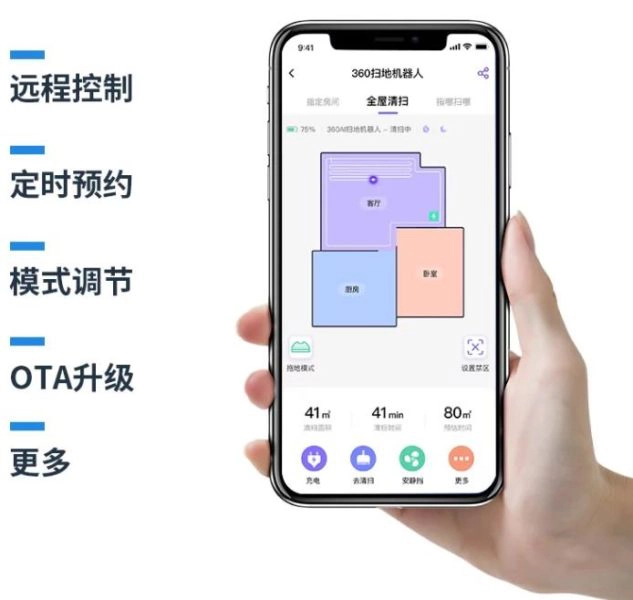 Qihoo 360 X90 Saugroboter Raumeinteilung