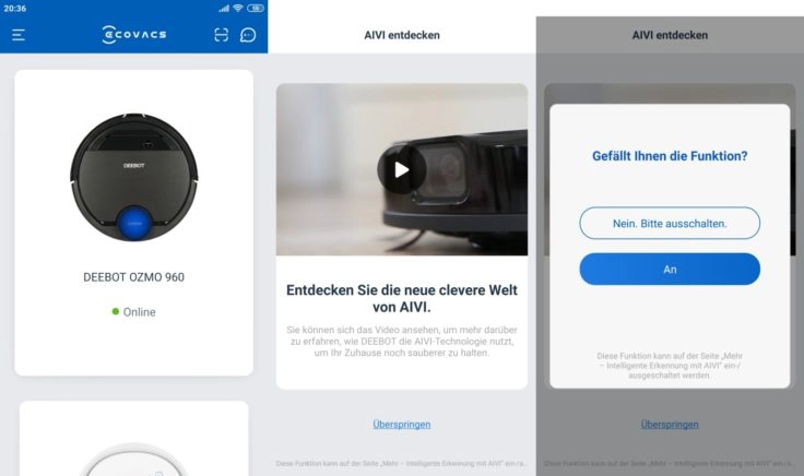Ecovacs Deebot Ozmo 960 Saugroboter App KI AIVI
