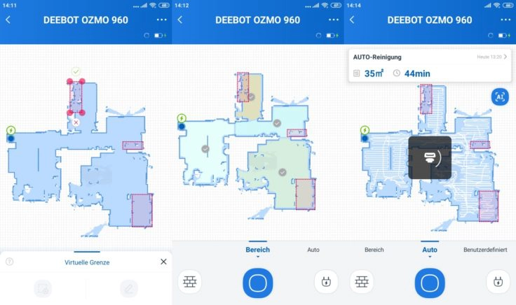 Ecovacs Deebot Ozmo 960 Saugroboter App Raumeinteilung No-Go-Zonen