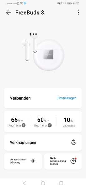 Hauwei AI Life App FreeBuds 3 Uebersicht