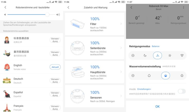 Roborock S5 Max Saugroboter App Sprachpakete