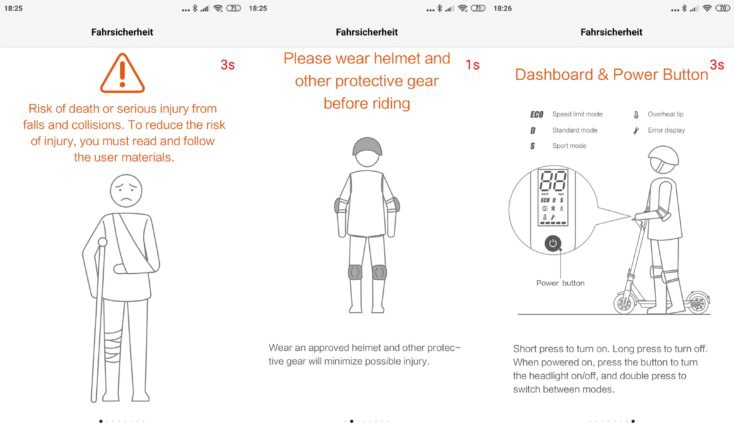 Segway-Ninebot App Screenshots Sicherheit