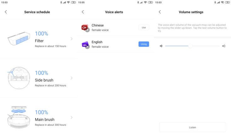 Xiaomi Mi Robot 1C Saugroboter App Spracheinstellungen