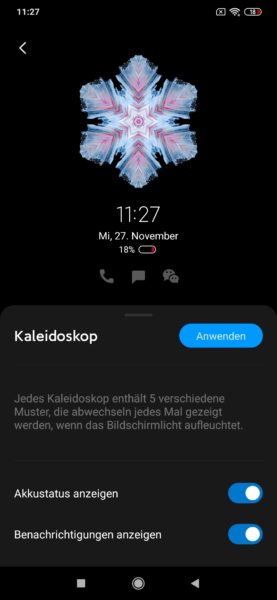 Xiaomi Mi Note 10 MIUI Always On Display Einstellungen 1