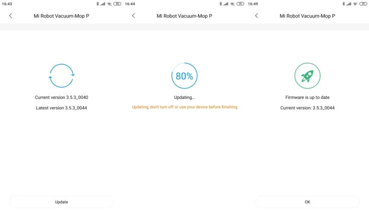 Xiaomi Mijia LDS Saugroboter Xiaomi Home App Firmware-Updates