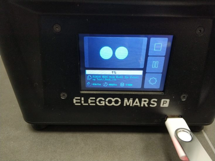 Elegoo Mars Pro Display Erster Druck