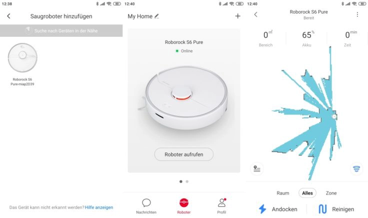 Roborock S6 Pure Saugroboter App Map