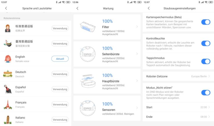 Roborock S6 Pure Saugroboter Xiaomi Home App Einstellungen