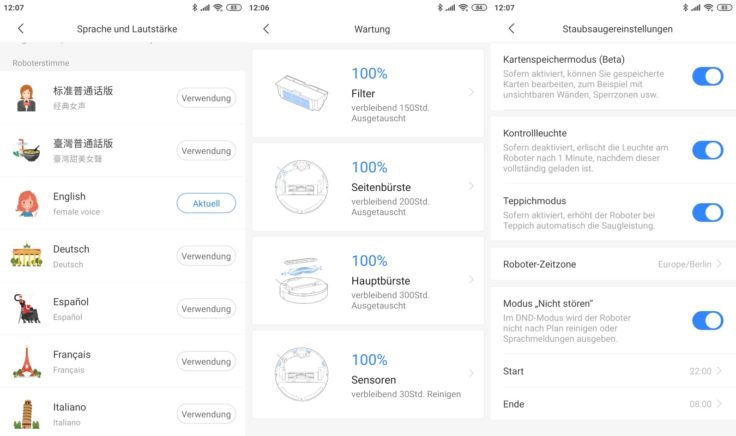 Roborock S6 Pure Saugroboter Xiaomi Home App Einstellungen