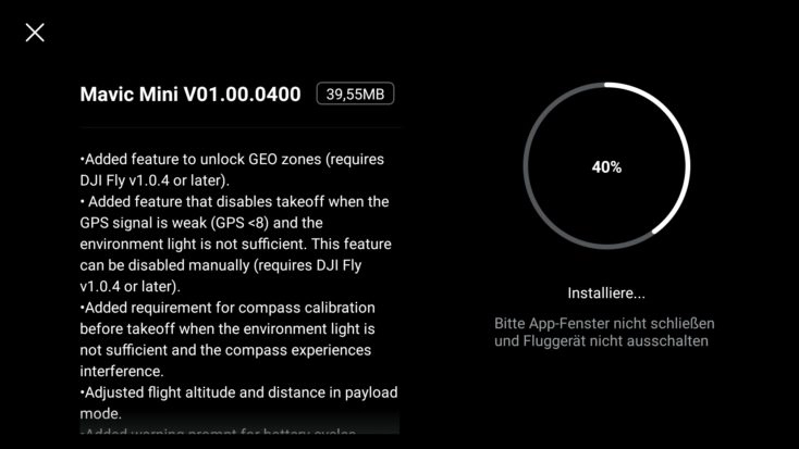 DJI Fly App Firmware Update