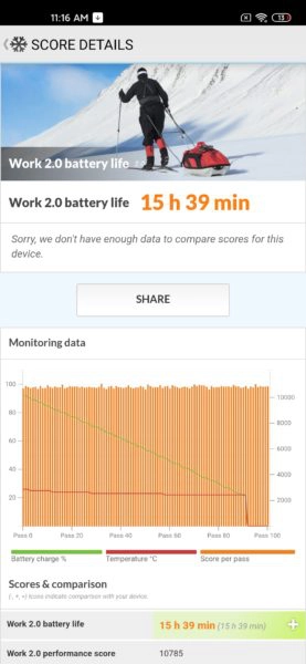 Xiaomi Mi 10 Akkubenchmark Screenshot