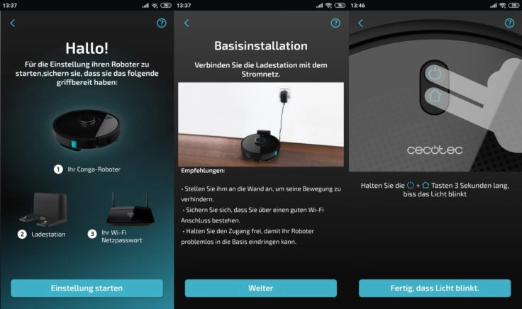 Cecotec Conga 5090 Saugroboter App Einbindung Roboter WLAN