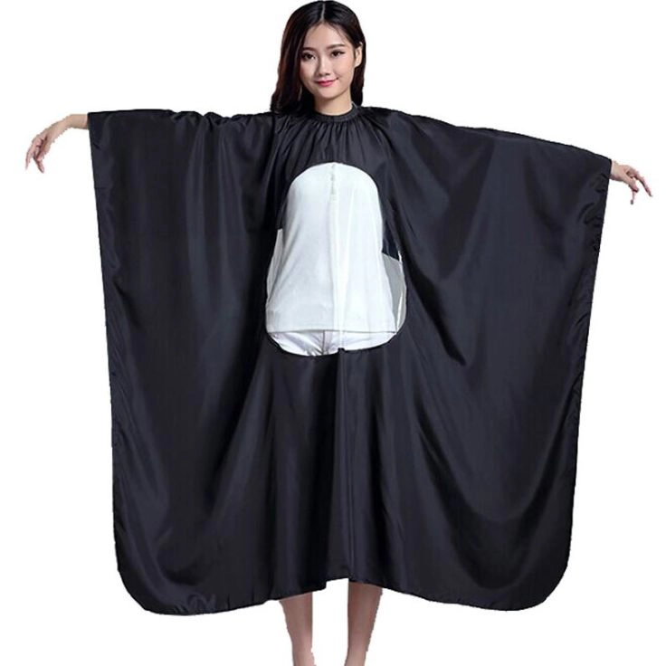 Friseur Cape Haarschnittumhang – 137x156 Cm, Schwarz, Antistatisch, Aus Polyester, Für Studio & Zuhause