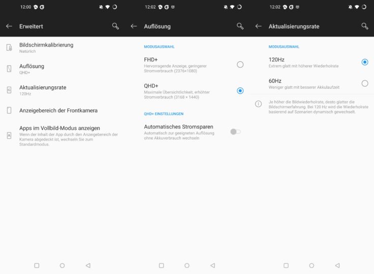 OnePlus 8 Pro Aufloesung Aktualisierungsrate