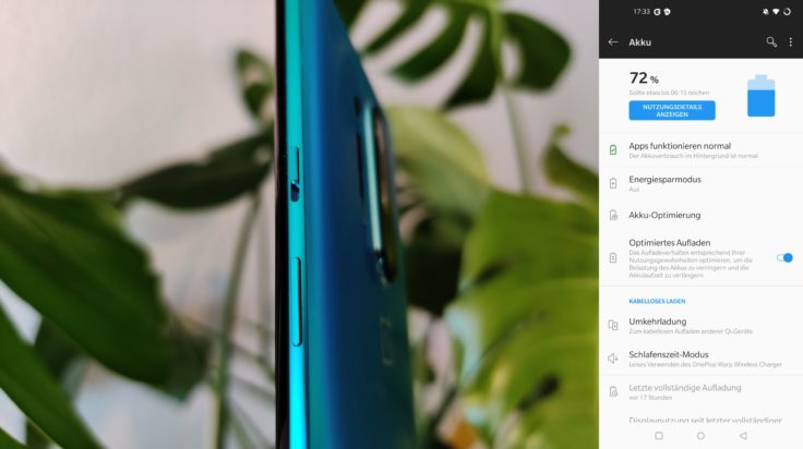 OnePlus 8 Pro Benachrichtigungsslider Laden