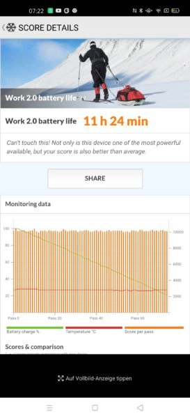 Oppo Find X2 Pro Akkubenchmark