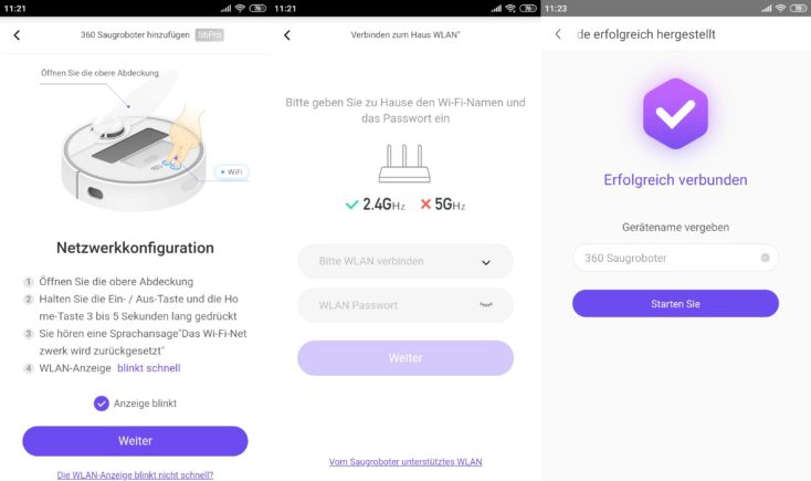 Qihoo 360 S6 Pro Smart Saugroboter App Verbindung WLAN