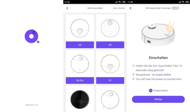 Qihoo 360 S6 Pro Smart Saugroboter Registrierung