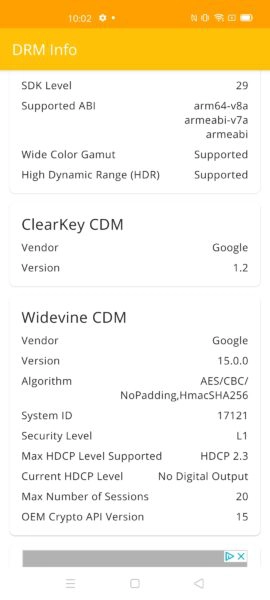 Realme X50 Pro Widevine Level 1 DRM