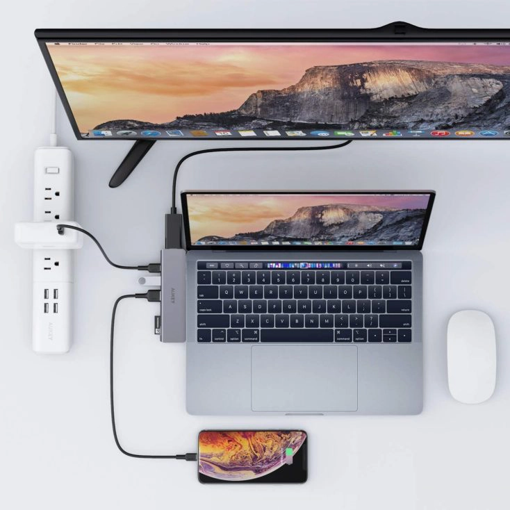 Aukey MacBook Hub Anschlussmoeglichkeiten