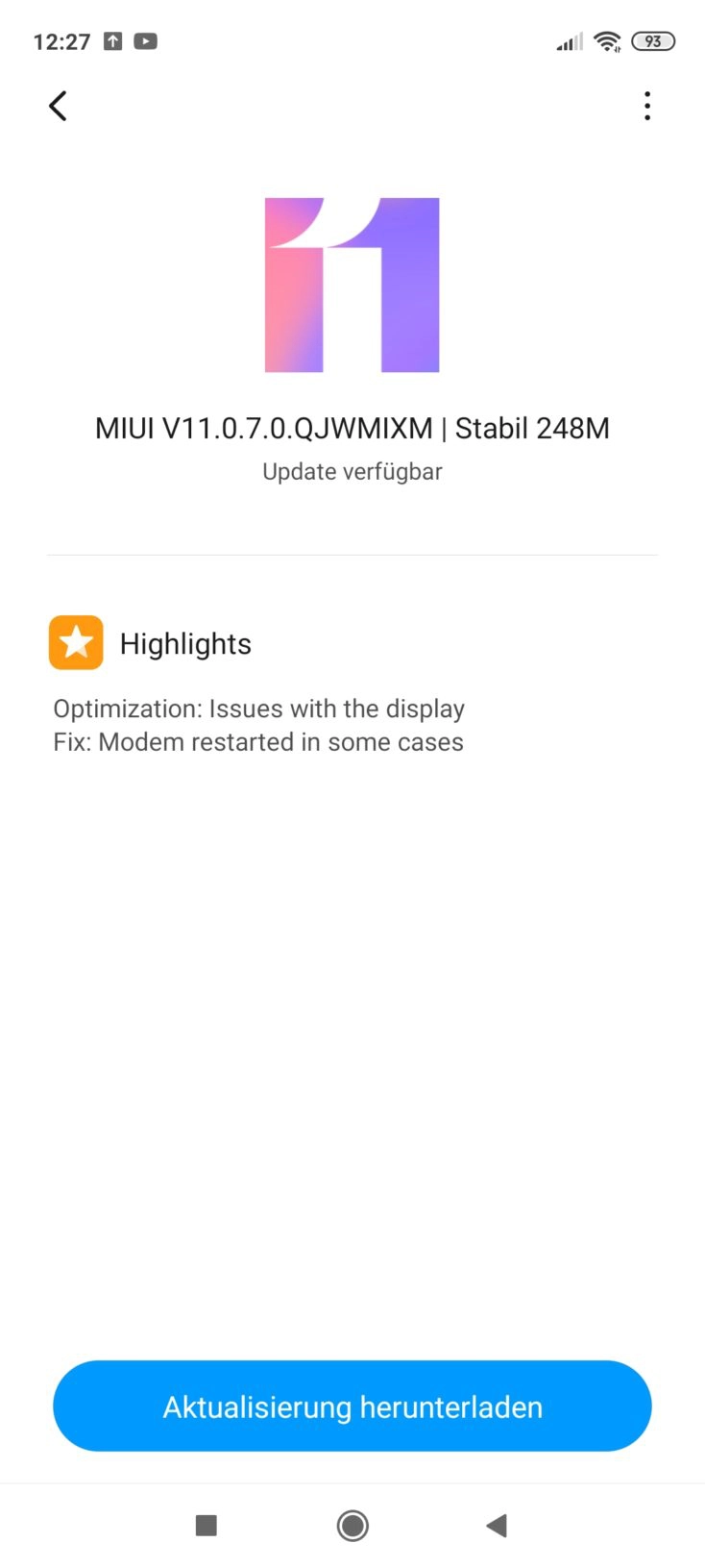 Redmi Note 9S MIUI 11 Update