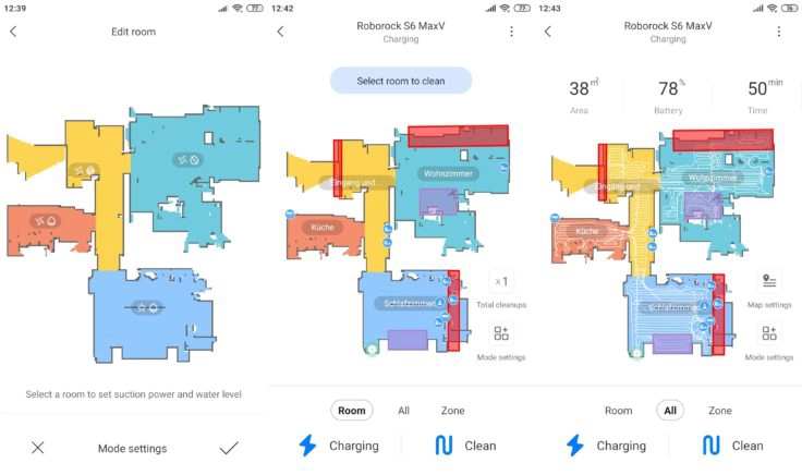 Roborock S6 MaxV Saugroboter Xiaomi Home App Selektive Raumeinteilung