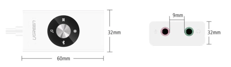UGREEN Soundkarte Abmessungen 2