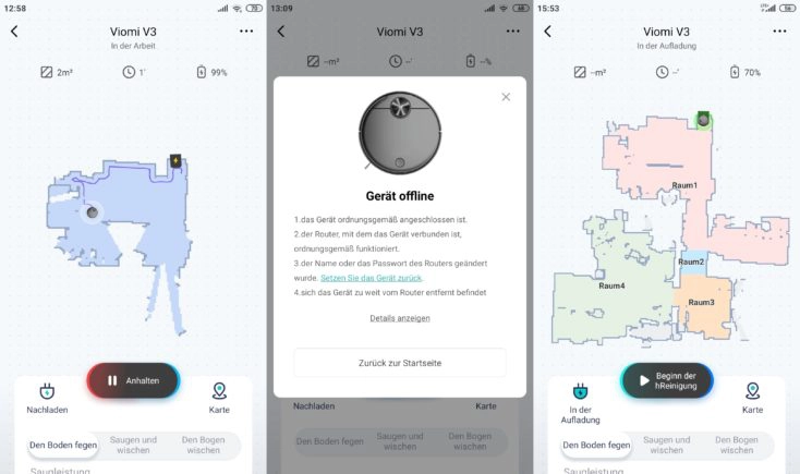 Viomi V3 Saugroboter Xiaomi Home App Mapping