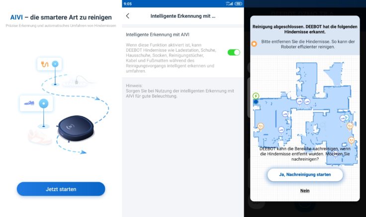 Ecovacs Deebot Ozmo T8 AIVI Saugroboter App AI-Erkennung