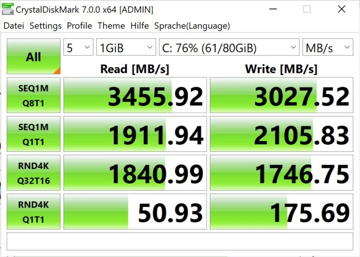 Huawei MateBook X Pro 2020 Notebook CrystalDiskMark