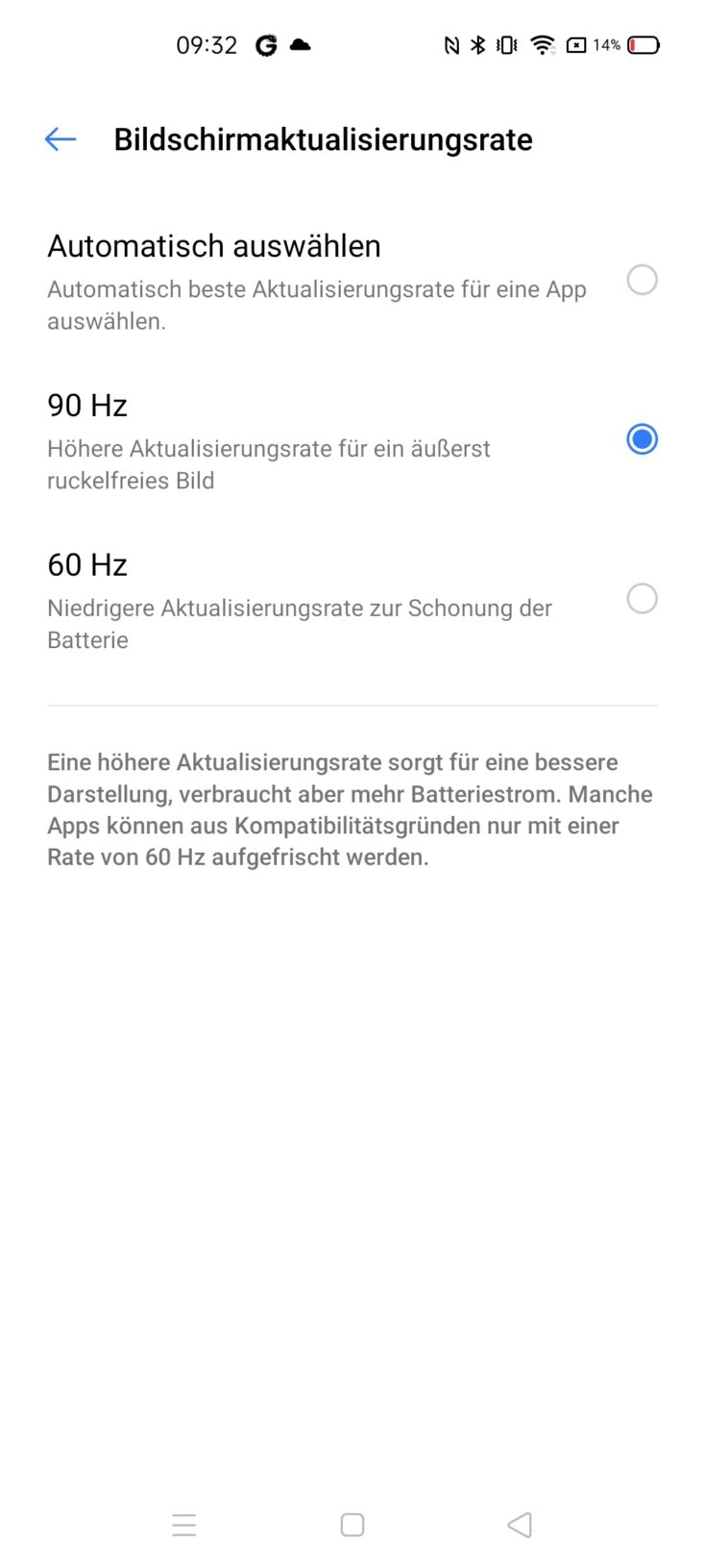 Realme 6 Pro 90 Hz Displayeinstellungen