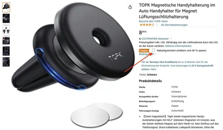 Topk Magnetisches Auto handyhalterung N52 Starker Magnet - Temu Germany