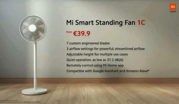 Xiaomi Mi Smart Standing Fan 1C Ventilator Specs