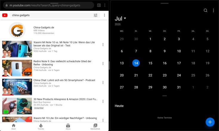 Huawei Matepad Multitasking zwei Fenster