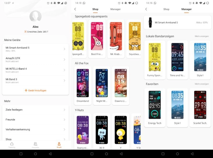 Xiaomi Mi Band 5 Mi Fit App Profil Watchfaces Manager