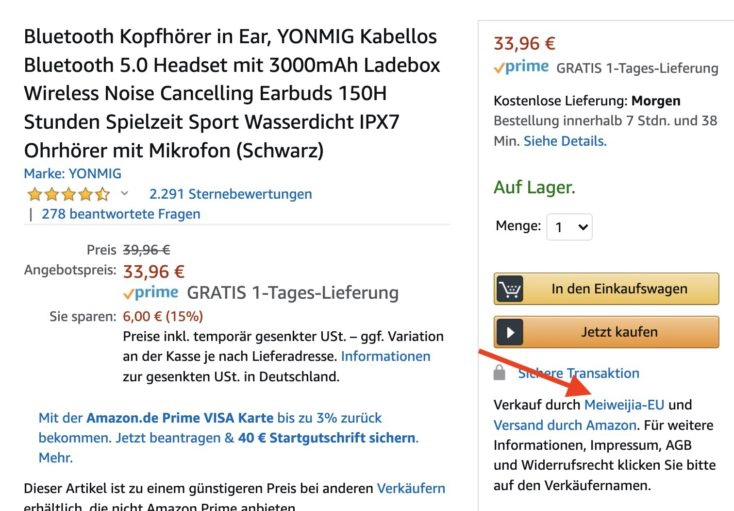 YONMIG In Ear Amazon Haendler