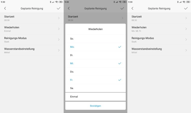 Dreame F9 Saugroboter Xiaomi Home App Funktionen Einstellungen