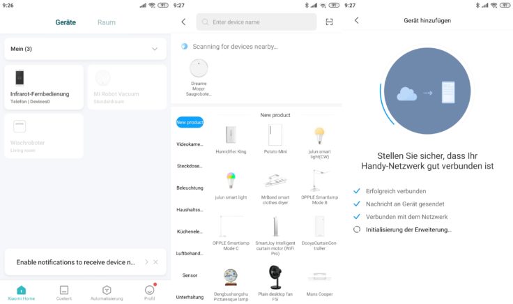 Dreame F9 Saugroboter Xiaomi Home App Einbindung WLAN