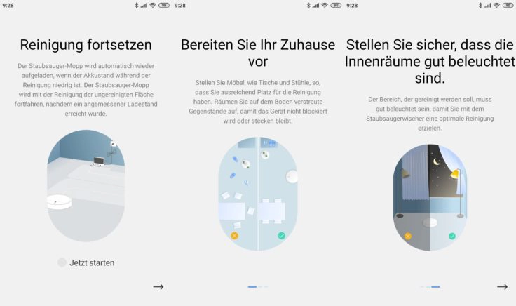 Dreame F9 Saugroboter Xiaomi Home App Vorbereitung Reinigung