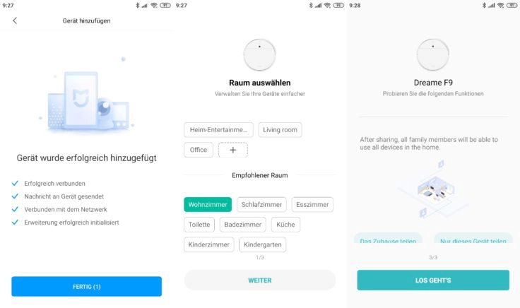 Dreame F9 Saugroboter Xiaomi Home App Einbindung