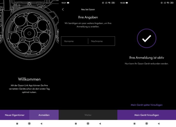 Dyson 360 Heurist Saugroboter App Registrierung