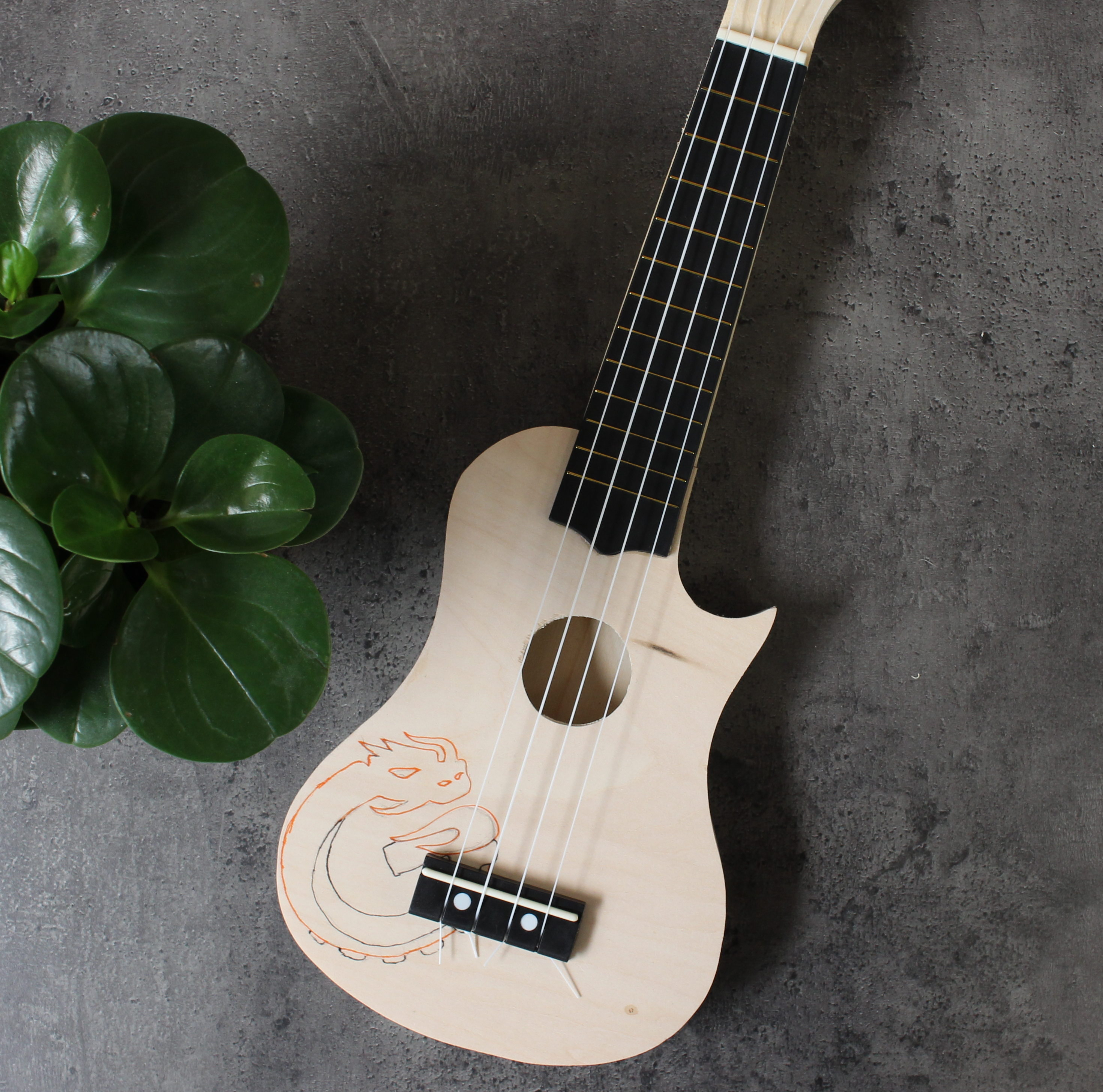 Ukulele Diy Kit Holz Musical Instrument Gemalt Handarbeit Material Paket L5U2 