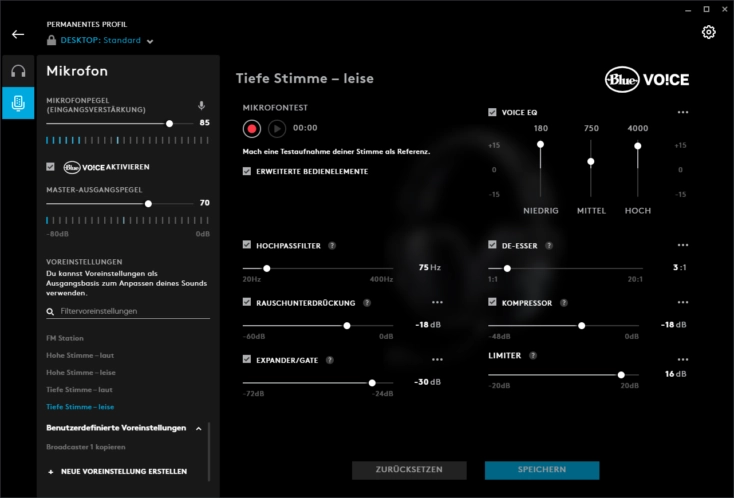 Logitech G PRO X Gaming Headset Mikrofoneinstellungen